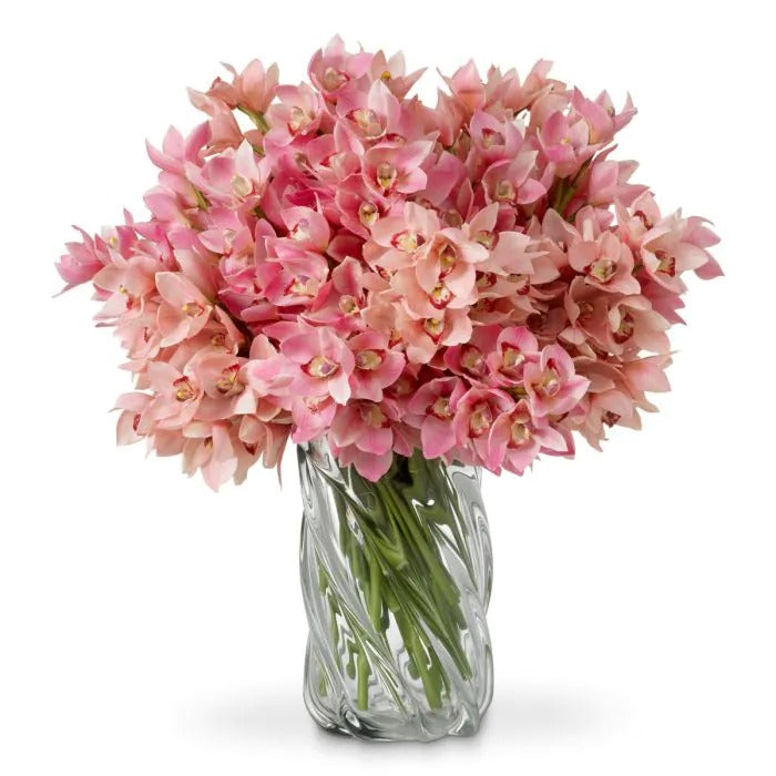 Bouquet of Peach and Pink Cymbidium Orchids 36 pcs