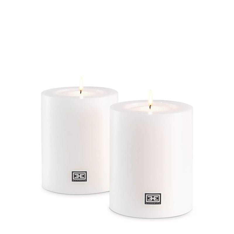 Artificial Candle Ø 10 X H. 12 cm Set Of 2