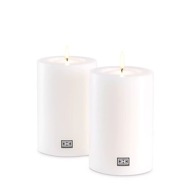 Artificial Candle Ø 10 X H. 15 cm Set Of 2