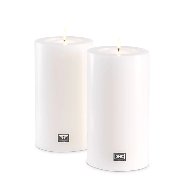 Artificial Candle Ø 10 X H. 18 cm Set Of 2