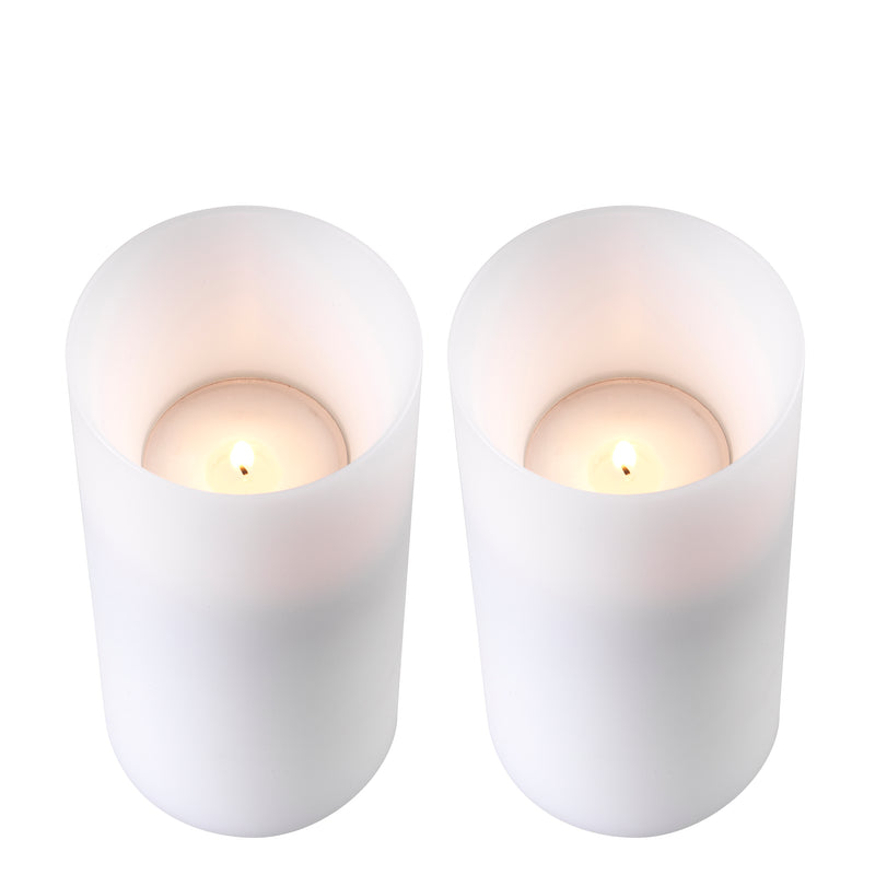 Artificial Candle Deep Ø 10 X H. 21 cm Set Of 2