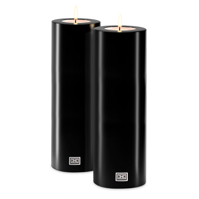 Artificial Candle Ø 12 X H. 35 cm Set Of 2